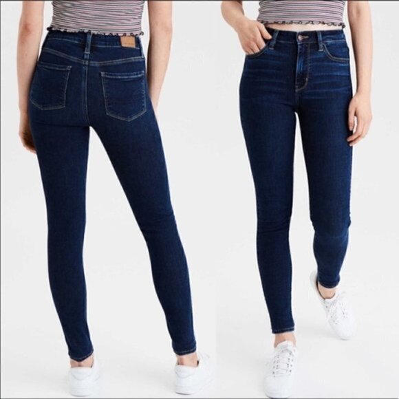 American Eagle Dark Wash Jeggings Jeans - Picture 1 of 7